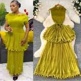 Light Luxury High-End Feeling Sleeveless Dress Women's Summer Lotus Leaves Side Waist Temperament Niche Chic Beautiful Long Dress
