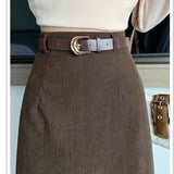 2025 New Autumn And Winter Port Style Retro Skirt Thicker Wicked Skirt Long Bag Hip Skirt Open Skirt