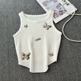 Small Man Body-In-Body Temperament Butterfly Short Sleeveless Vest Sling Female Summer Design Sense Niche Bottoming Shirt Top
