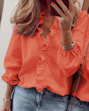 2025Wishebay Spring And Summer New Long-Sleeved Leafed Shirt