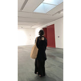 High-End Feel-Dew Back Drawstring Long-Sleeved Sunscreen Shirt Mesh Splicing Sling Long Skirt Two Sets