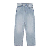 Light Blue Low-Rise Straight Tube Trousers Jeans Women's Small 2025 New Spring