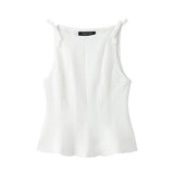 Black And White Skirt Body-Body Butterfly Strap Sling 2025 Spring And Summer Sleeveless Short Vest Woman