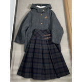 College Wind High Waist Lattice Half Skirt Women Autumn And Winter New Small Crotum Slim A Word 100-Fold Skirt