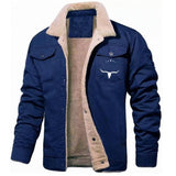 Autumn And Winter Men's Jacket With Velvet Cotton Work Clothes Casual Jacket Jacket
