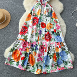 Vintage Court-Styled Sling Dress Women's Summer Waist Repair Senior Sense Temperament Big Swing Dress