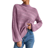New Solid Women's Top In Autumn And Winter 2025 Loose Round Collar Collar Thairy