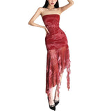 Spring 2025 New Women's New Chinese Style Irregular Sling Boobs Open Year-War Robe Dress