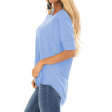 Women's Clothing 2025 Autumn And Winter Round Collar Long-Sleeved T-Shirt Solid Color Loose Top Before The Short And Rear Long Tuxedo Women's T