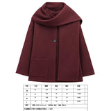 2025 Women's Autumn New Asymmetric Scarf Short Loose Knit Coat