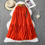 White Half-Dress Women's Dress 2025 Summer Small In The Long Leisure High-Rise Display Thin Pendulum Ponve Egg