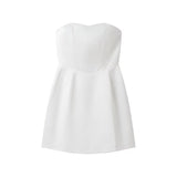Summer New Women's Fashion Solid Color Sleeveless Sexy Chest-Widthed Dress