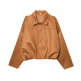 Women's 2025 New Bat Sleeve Loose-Fitting Velvet Bomber Jacket Jacket