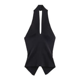 Women's Sports Style Suture Decoration Tight Waist Double-Sided Trumpet Trousers Zippered Sweater Set