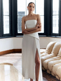 New Women's Fashion Sexy Lady Sleeveless Shoulder Solid Color Bfold Mini Dress