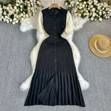 2025 Summer Famous Lady Thousand Gold Style Slim Thin Short Sleeve Knitted Dress Fishtail Dress Femininity Fashion