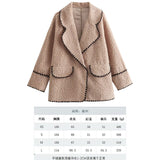 2025 New Women's Autumn And Winter Fashion Fur Collar Collar Collar Velvet Jacket Jacket