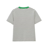 Crash-Colored Round-Neck Striped Print T-Shirt 2025 Spring And Summer Short-Sleeved Leisurely Simple Women's Clothing Top