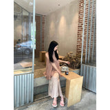 2025 Summer Cool Temperament Wearing Loose Back Open Fork Top Female Feeling Slim Half Skirt Two Sets