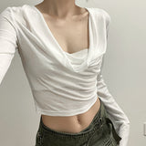 2025 Summer New Women's Fashion Sexy Solid Color Folding Hood Repair Waist Open Umbilical Sunscreen