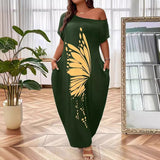 New Women's Explosive Casual Dress Temperament Commuter Digital Print Dress