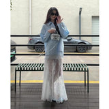 Yu Sister Pure Style Wearing White Lace Half-Dress Woman Spring New Design Sense A Word-Brace Hip Long Skirt