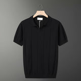 Light-Cooked Fashion Knitted T-Shirt Men's Summer Niche Breathable Short-Sleeved POLO Shirt Korean Version Of Loose Half-Sleeved Top