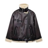 2025 Women's Autumn And Winter New Double-Sided Collar Long Fur Locomotive Wind Jacket Jacket Jacket