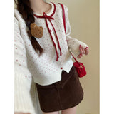 A Complete Set Of Autumn Wear 2025 Cute Age Reduction Knitted Skirt Short Skirt Two-Piece Skirt Woman
