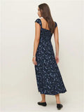 2025 New Women's Fashion Elegant French Vintage Flower Printed Dress