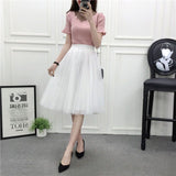 Net Yarn Skirt Women's Summer Long A Skirt High Waist 100 Folding Skirt 2025 Thin Soft Hanging Yarn Skirt