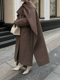 Autumn And Winter New Scarf Neckline Plus Long Hair Coat 2025 Fashion Lady's Coat