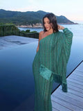 2025 New Women's Fashion Elegant Style Style Tamply Espress Printing V-Neck Dress