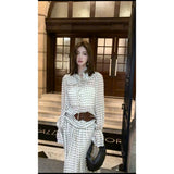 Korean Beauty Set Of Chic With Long-Sleeved Top With Half-Dress Suit Tide