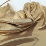 Women's Clothing 2025 Winter New Fashion Banquet Bright Metal Collar Short Sling Dress