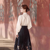 New Chinese Style Dragon Year Horse Face Dress Suit 2025 New Spring And Autumn Improved Ming Ancient Costume Two Sets