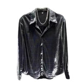 Hairstylist Men's Fried Street Long-Sleeved Shirt 2025 Spring And Autumn New Loose Handsome Bright Outside Wearing Shirt Men