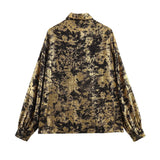 Winter 47 Hot Temperament Long-Sleeved Shirt Design Retro Collar 57 Sense Of New Women's Clothing