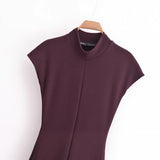 Comfort Soft Sleeveless Hanging Shoulder A Word Fan Flute Dress 2025 Spring Collar Body Medium Long Dress Women's Dress