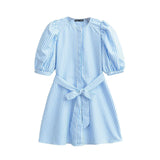 New Women's Fashion Leisure Simplicity Sufflinked Sleeve Dress