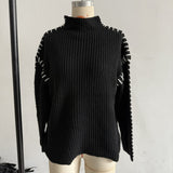 Ins New Color Splicing Wiring Design Casual Knitting Shirt Simple Light Short Thin Breathable Fashion