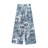 2025 New Female Printed Animal Shirt Prints Casual Pants Ladies Set