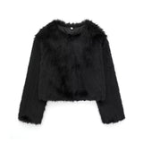 Women's Thick Lamb Fur Black Coat Women's Winter 2025 New Fur