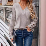 Women's Clothing 2025 Autumn And Winter New Ribs Pit Strip V-Neck Button Long-Sleeved Coat Woman