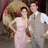 Pink Engagement Cheongsam 2025 New New Chinese-Style Young Wedding To Toast Dress Dress