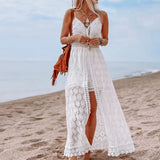 2025 New Sexy Sling Splicing Casual Jumpsuit INS Home Holiday Hollow Jumpsuit