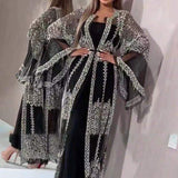 2025 New Women's Beads Big Sexy Long Dress Shawl Banquet Evening Dress New