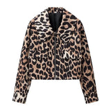 2025 Women's Fashion New Leopard Print Loose Jacket Lamb Wool Jacket