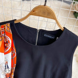 2025 Summer Ripe Style Retro Temperament Sleeveless Round Recipient Waist Thin Sleeveless A Word Dress Elegant Dress
