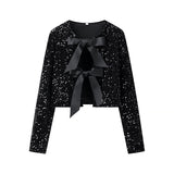 Spring 2025 New Women's Street Fashion Butterfly Squint Long-Sleeved Top